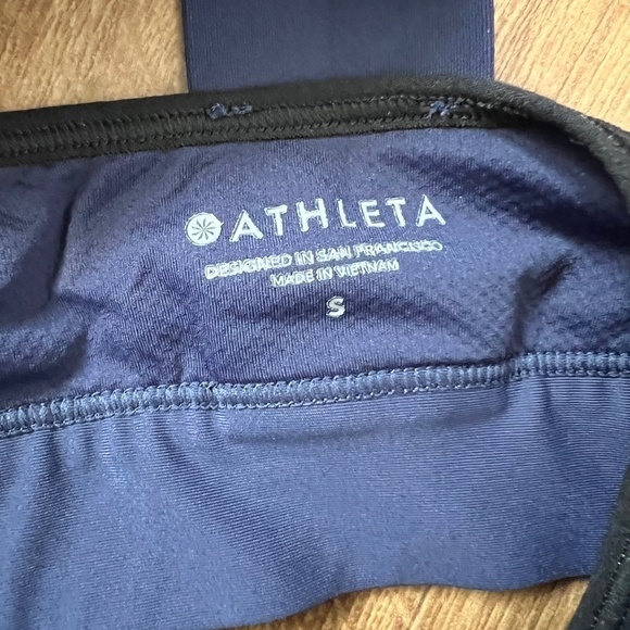 Athleta Rise Up Supersonic Sports Bra Blue and Black Sz S - Picture 5 of 5